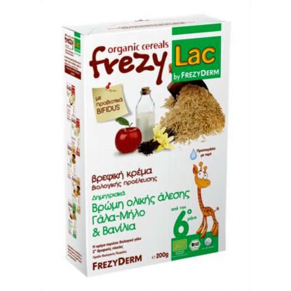 Frezylac Bio Cereal Βρώμη-Γάλα-Μήλο-Βανίλια 200 Gr