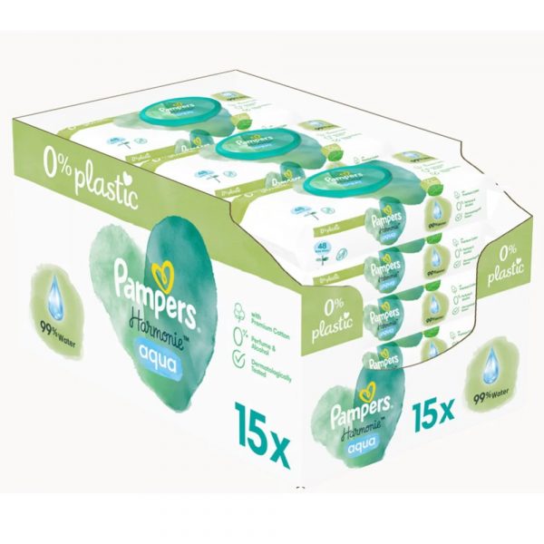 Pampers Wipes Harmonie Aqua 15X48Box
