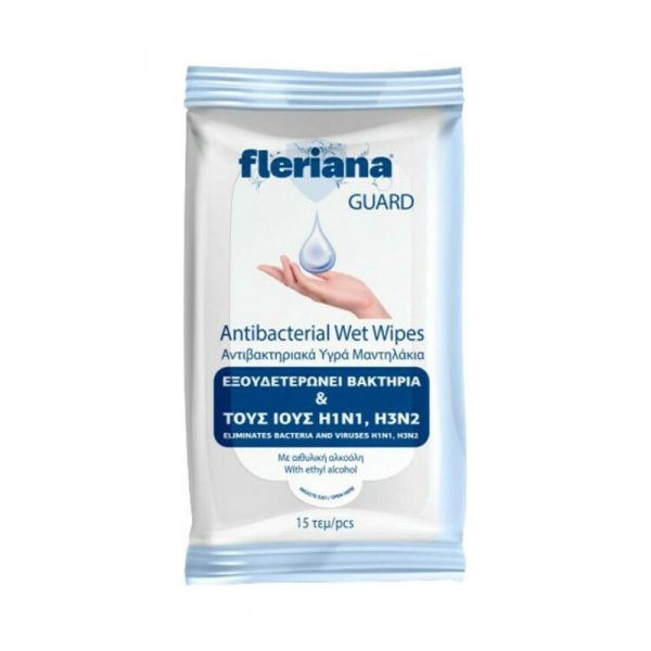 Power Fleriana Guard Αντιβακτηριακά Υγρά Μαντηλάκια 15τμχ (2+1 Δώρο)