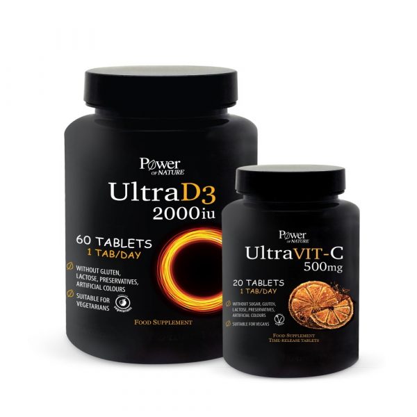 Power Sport Ultra D3 2000Iu 60 Tabs Promo (+ Δώρο Ultravit-C 500Mg 20 Tabs)