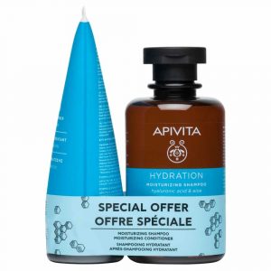 Apivita Moisturizing Hyaluronic Acid And Aloe Shampoo 250ml Promo (+Conditioner 150ml)