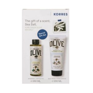 Korres Olive Sea Salt Shower Gel 250ml Promo (+Body Milk 200ml)