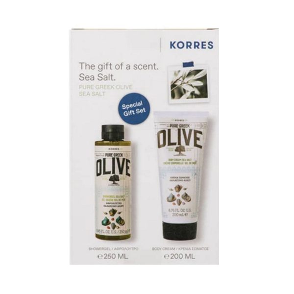 Korres Olive Sea Salt Shower Gel 250ml Promo (+Body Milk 200ml)