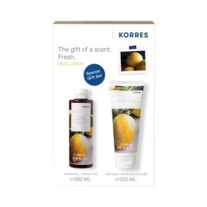 Korres Basil Lemon Shower Gel 250ml Promo (+Body Milk 200ml)