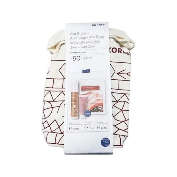 Korres Red Grape Face Illuminating Sunscreen Spf50 Promo (+Sheet Mask & Necesser)