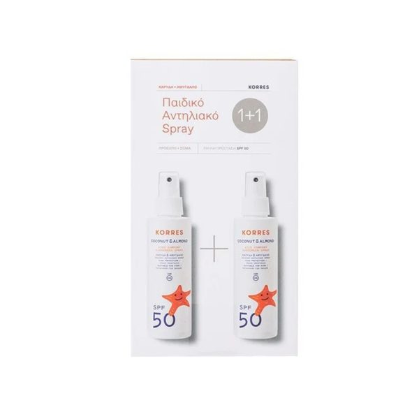 Korres Coconut & Almond Kids Sunscreen Spray Spf50 Promo (1+1)