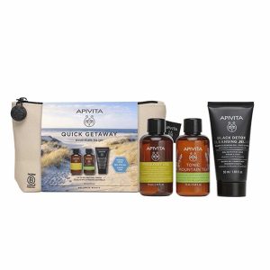Apivita Quick Getaway:Μαύρο Gel Καθαρισμού 50ml Promo (+Σαμπουάν & Tonic 75ml&Αφρόλουτρο 75ml)
