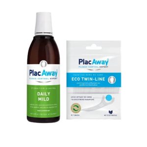 Plac Away Mild Mouthwash 500ml & Twin Line Flos