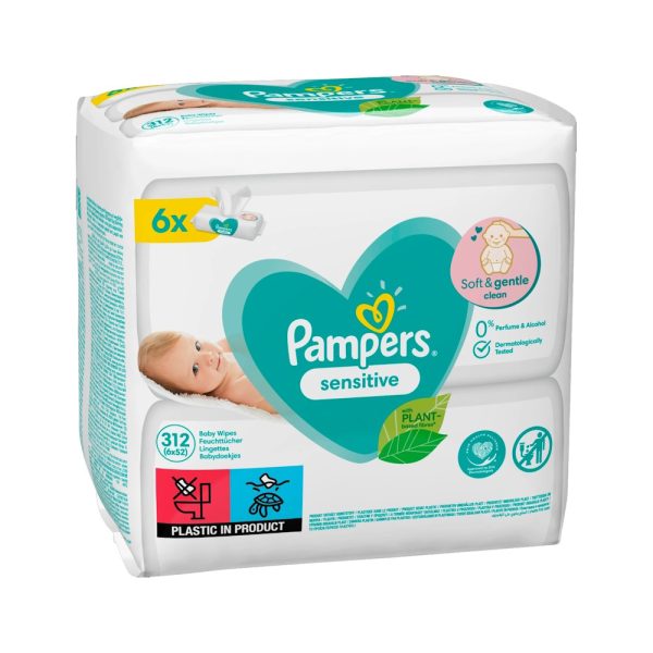 Pampers Wipes Sensitive 2X6X52