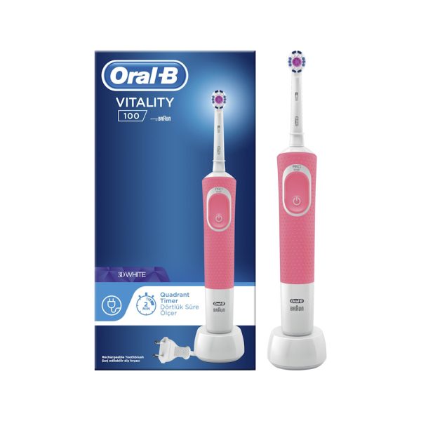 Oral B Οδοντόβουρτσα Ηλεκτρ. Vitality 3Dwhite Pink Hbox 1X1