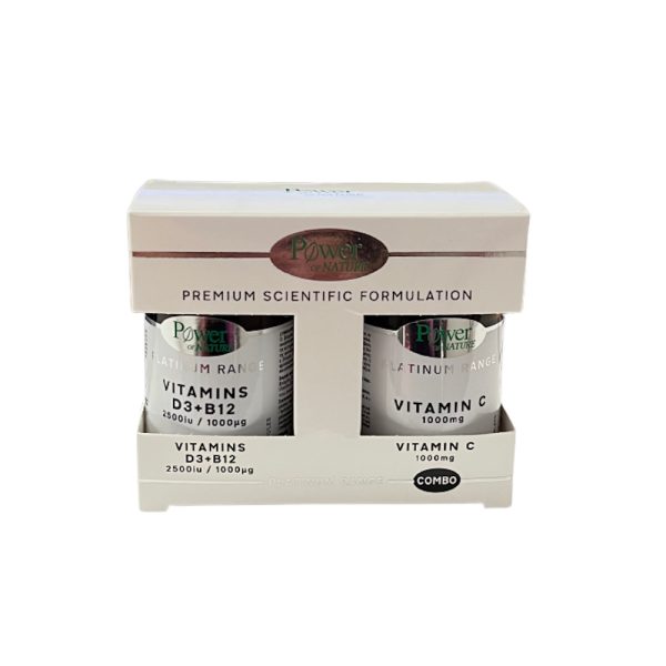 Power Platinum Vitamins D3+B12 2500Iu/1000Μg 30S Promo (+Vitc 1000Mg 20S)