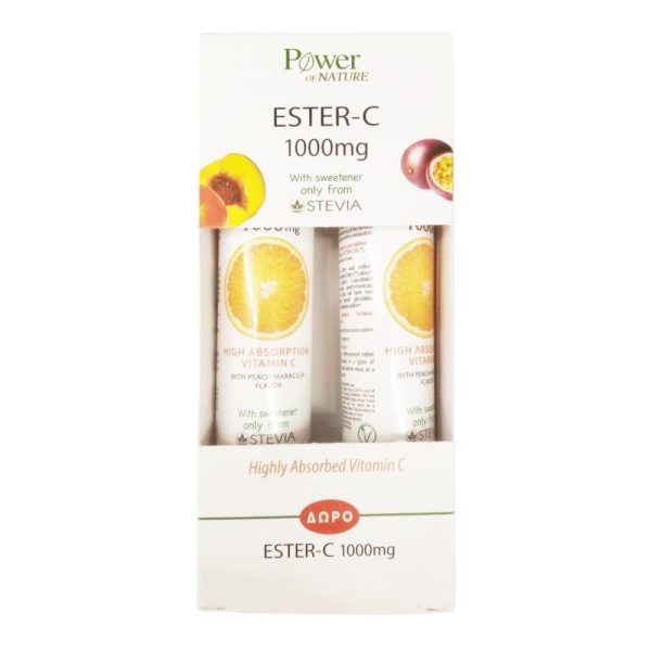 Power Health Ester-C 1000Mg Stevia 20S Αναβρ. 1+1 Δώρο