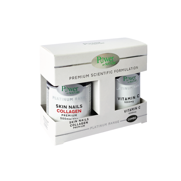 Power Health Platinum Collagen Premium 500Mg/Day 60S + Vitc 1000Mg 20S