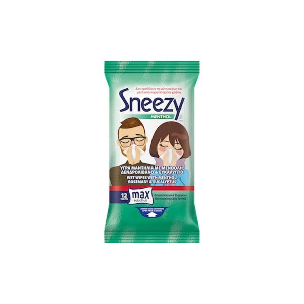 Sneezy Menthol Υγρά Μαντηλάκια*15