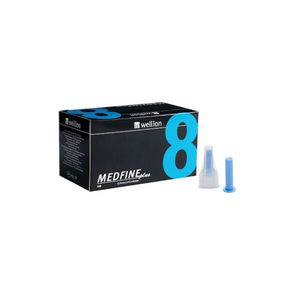 Wellion Medfine Βελόνες Πένας Ινσουλίνης 8Mm 100τμχ