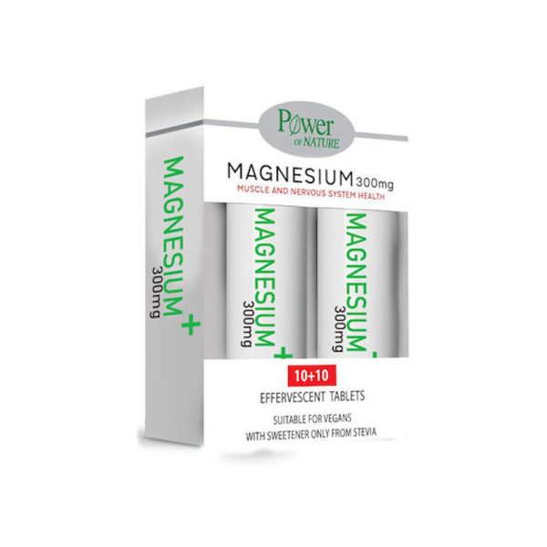 Power Magnesium 300Mg Stevia 10S+10S Αναβρ.